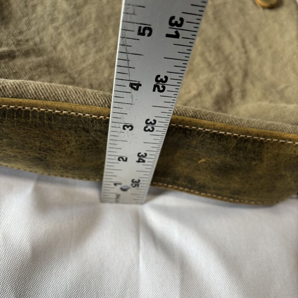 Vintage N Vogue Myra Bag Ratel Shoulder Bag Eco-Friendly Upcycled Brown/White - Picture 15 of 15